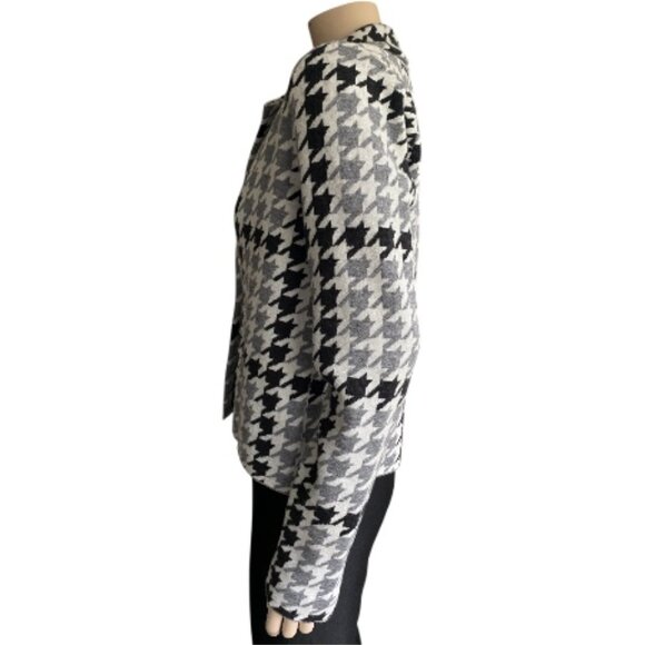 Jones New York Soft Knit Stretch Houndstooth Blazer M - Picture 2 of 10